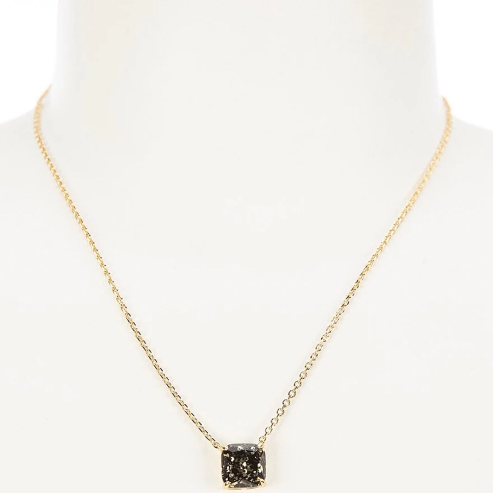 ♠️Kate Spade New York gold-tone square glitter stone mini pendant necklace